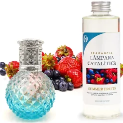 Lampe catalytique Blue Diamonds + Parfum Summer Fruits 200 ml - Élimine mauvaises odeurs, parfume et améliore qualité de l'air