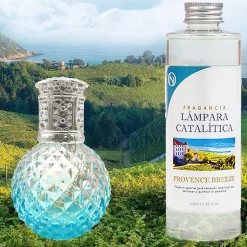 Lampe catalytique Blue Diamonds + Parfum Provence Breeze 500 ml - Élimine mauvaises odeurs, parfume et améliore qualité de l'air