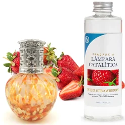 Lampe catalytique Drops Orange + Parfum Wild Strawberry 500 ml - Élimine mauvaises odeurs, parfume et améliore la qualité de l'air