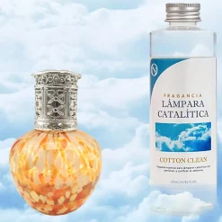Lampe catalytique Drops Orange + Parfum Cotton Clean 200 ml - Élimine mauvaises odeurs, parfume et améliore la qualité de l'air