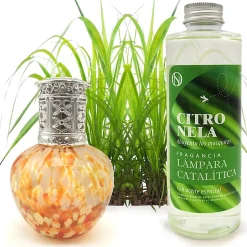 Lampe catalytique Drops Orange + Parfum Citronnelle 200 ml - Élimine les mauvaises odeurs, parfume et améliore la qualité de l'air