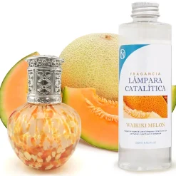 Lampe catalytique Drops Orange + Parfum Waikiki Melon 500 ml - Élimine mauvaises odeurs, parfume et améliore la qualité de l'air