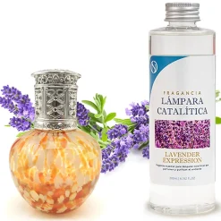 Lampe catalytique Drops Orange + Parfum Lavender Expression 500ml - Élimine mauvaises odeurs, parfume et améliore qualité de l'air