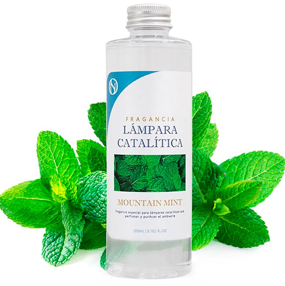 Lampe catalytique Drops Orange + Parfum Mountain Mint 200 ml - Élimine mauvaises odeurs, parfume et améliore qualité de l'air