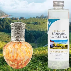Lampe catalytique Drops Orange + Parfum Provence Breeze 500 ml - Élimine mauvaises odeurs, parfume et améliore la qualité de l'air