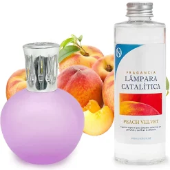 Lampe catalytique Fuchsia Mat + Arôme Peach Velvet 200 ml - Élimine les mauvaises odeurs, parfume et améliore la qualité de l'air