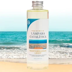 Lampe catalytique Fuchsia Mat + Parfum Mediterranean Light 200ml - Élimine mauvaises odeurs, parfume et améliore qualité de l'air