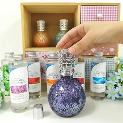 Lampe catalytique Mosaïque Blanc + Arôme Winter Citrus 500 ml - Élimine mauvaises odeurs, parfume et améliore la qualité de l'air