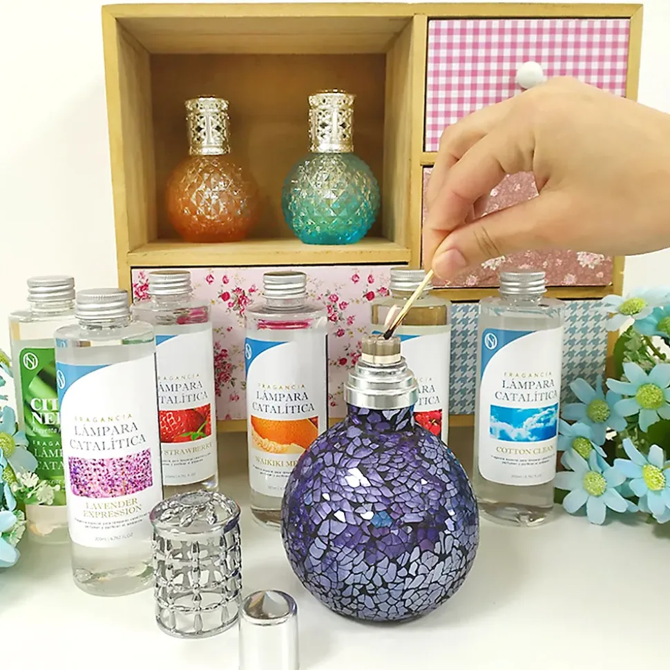 Lampe catalytique Mosaïque de minuit + Parfum Citronnelle 500 ml - Élimine mauvaises odeurs, parfume et améliore qualité de l'air