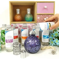 Lampe catalytique Mosaïque de minuit + Parfum Citronnelle 500 ml - Élimine mauvaises odeurs, parfume et améliore qualité de l'air