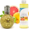 Lampe catalytique Mosaïque Doré + Arôme Winter Citrus 500 ml - Élimine mauvaises odeurs, parfume et améliore la qualité de l'air