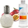 Lampe catalytique Mosaïque Blanc + Parfum Caribbean Passion 200ml. Élimine mauvaises odeurs, parfume et améliore qualité de l'air