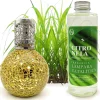 Lampe catalytique Mosaïque Doré + Parfum Citronnelle 200 ml - Élimine mauvaises odeurs, parfume et améliore la qualité de l'air