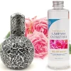 Lampe catalytique Mosaïque Noir + Parfum Bed of Roses 500 ml - Élimine mauvaises odeurs, parfume et améliore la qualité de l'air