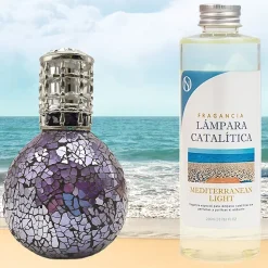 Lampe catalytique Mosaïque de minuit + Mediterranean Light 500 ml - Élimine mauvaises odeurs, parfume et améliore qualité de l'air