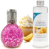 Lampe catalytique Mosaïque Fuchsia + Parfum Lemon Cake 500 ml - Élimine mauvaises odeurs, parfume et améliore qualité de l'air