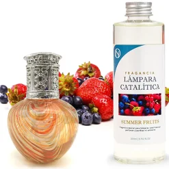 Lampe catalytique Orange Waves + Parfum Summer Fruits 200 ml - Élimine mauvaises odeurs, parfume et améliore la qualité de l'air