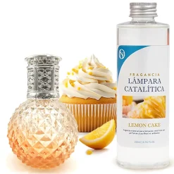 Lampe catalytique Orange Diamonds + Parfum Lemon Cake 500 ml - Élimine mauvaises odeurs, parfume et améliore la qualité de l'air