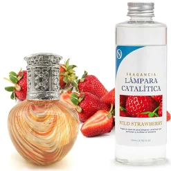 Lampe catalytique Orange Waves + Parfum Wild Strawberry 500 ml - Élimine mauvaises odeurs, parfume et améliore la qualité de l'air