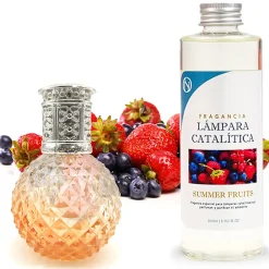 Lampe catalytique Orange Diamonds + Parfum Summer Fruits 200 ml - Élimine mauvaises odeurs, parfume et améliore qualité de l'air