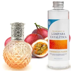 Lampe catalytique Orange Diamonds + Caribbean Passion 200 ml - Élimine mauvaises odeurs, parfume et améliore la qualité de l'air