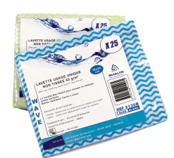 Lavette Uu Nt Wawe Jaune/Blanc 30X36Cm (Sachet 25U) - Guialto