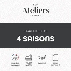 Les Ateliers du Nord - Couette 4 saisons 3en1 240x260cm