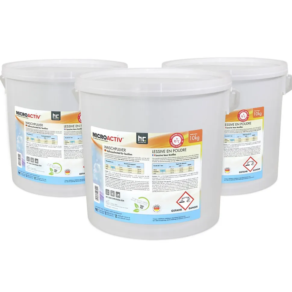 Lessive En Poudre Microactiv 30 L Puissante Pour Blanc Et Couleurs