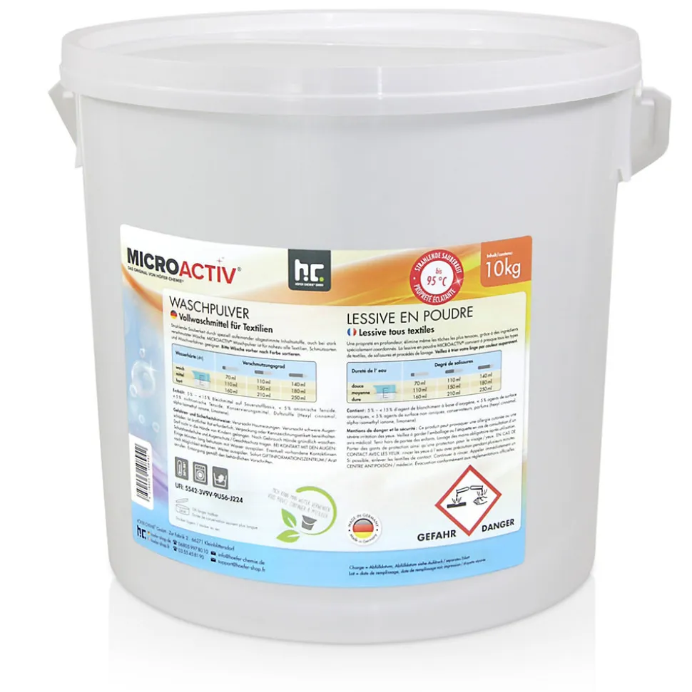 Lessive En Poudre Microactiv 30 L Puissante Pour Blanc Et Couleurs