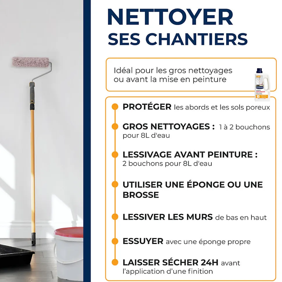 Lessive gros travaux sans rinçage Starwax 1L