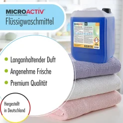 Lessive Liquide Microactiv 20 L Puissante Pour Blanc Et Couleurs Se Dissout Facilement