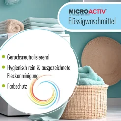 Lessive Liquide Microactiv 20 L Puissante Pour Blanc Et Couleurs Se Dissout Facilement