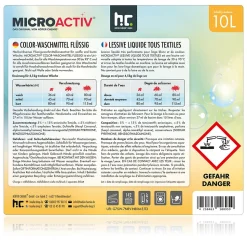 Lessive Liquide Microactiv 10 L Puissante Pour Blanc Et Couleurs, Se Dissout Facilement
