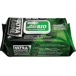 Lingettes nettoyantes multiusages XXL 100 % biodégradables Ultragrime Pro - paquet de 100