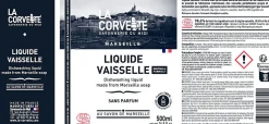 Liquide vaisselle & mains au savon de marseille La Corvette Savonnerie du midi 500 ml