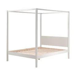 Lit à baldaquin 140x200 Sommier Inclus Vipack Pino - Blanc