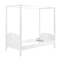 Lit à Baldaquin 90x200 Sommier Inclus Vipack Amori - Blanc