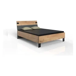 Lit - LAMIA - 140 x 200 cm - Chene poutre / Graphite - WIMEX