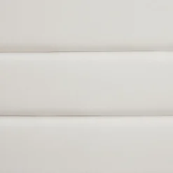 Lit 1 place HUDSON, 90 x 190 cm, capitonné avec sommier, revêtement synthétique blanc