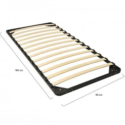 Lit 1 place 90x190cm blanc KIAPA Blanc inclus sommier et 2 tiroirs Chêne pour rangement