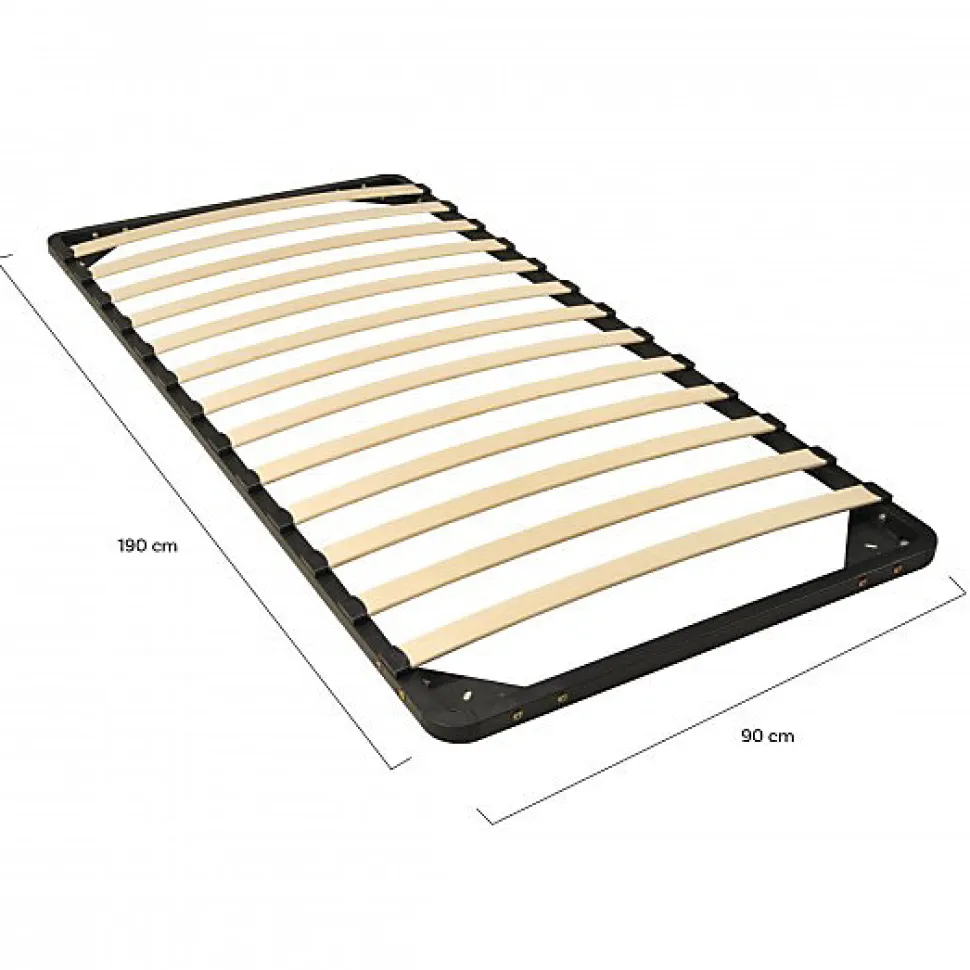 Lit 1 place 90x190cm blanc KIAPA Blanc inclus sommier et 2 tiroirs pour rangement