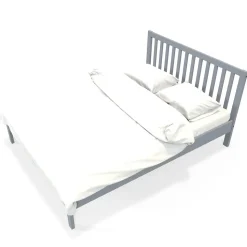 Lit 2 places 140x190cm Gris PARVI inclus sommier