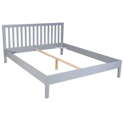 Lit 2 places 140x190cm Gris PARVI inclus sommier