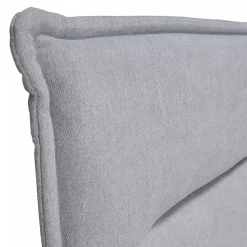 Lit 2 places 140x190cm tissu Gris clair avec sommier LANEAU