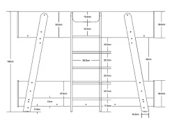 Lit superposés 90 x 190 cm - Blanc et naturel - CORODELA