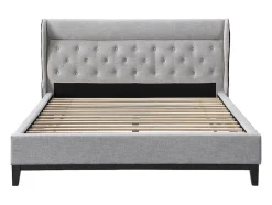 Lit 160 x 200 cm - Gris + Matelas - MARSDENIO