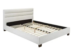 Lit 160 x 200 cm - Simili - Blanc - FAUSTIN