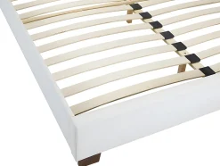 Lit 160 x 200 cm - Simili - Blanc - FAUSTIN