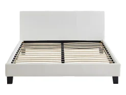 Lit 140 x 190 cm - Simili - Blanc - CORNELIUS II