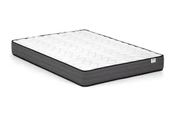 Lit 140 x 190 cm - Tissu - Beige + Matelas - FAUSTIN